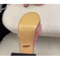 Purchase Gucci GG Canvas Platform Sandals with Horsebit Light Pink 2025 GG082806