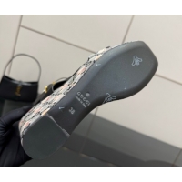 Classic Hot Gucci Flora GG Canvas and Leather Wedge Sandals 10cm with Horsebit and Ankle Strap Black 0828133