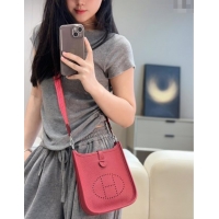 Super Quality Hermes Evelyne Mini Bag 18cm in Togo Calfskin Leather 8144 Stone Red 2025