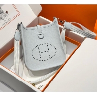 Popular Style Hermes Evelyne Mini Bag 18cm in Togo Calfskin Leather 8144 Fog Blue 2025