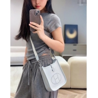Popular Style Hermes Evelyne Mini Bag 18cm in Togo Calfskin Leather 8144 Fog Blue 2025