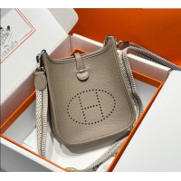 Shop Discount Hermes Evelyne Mini Bag 18cm in Togo Calfskin Leather 8144 Pitch Grey 2025