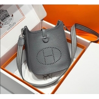 Pretty Style Hermes Evelyne Mini Bag 18cm in Togo Calfskin Leather 8144 Graphite Grey 2025