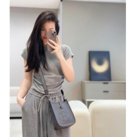 Pretty Style Hermes Evelyne Mini Bag 18cm in Togo Calfskin Leather 8144 Graphite Grey 2025