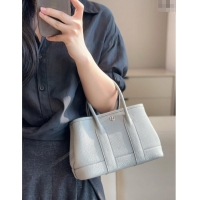 New Design Hermes Garden Party Mini Bag 23cm in Germany Leather H9042 Glacier Blue 2025
