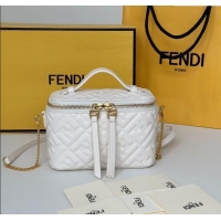 Top Grade Fendi Vanity Mini Bag in Camelia Nappa leather 8686A White 2025
