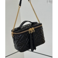 Promotional Fendi Vanity Mini Bag in Camelia Nappa leather 8686A Black 2025