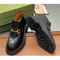 Best Grade Gucci Horsebit Ankle Boots 4.5cm in GG Leather Black 2025 764206