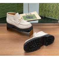 Most Popular Gucci Horsebit Ankle Boots 4.5cm in Suede Light Grey 2025 764206