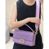 Promotional Fendi Baguette Medium Nappa Leather Bag 0135M Purple 2025