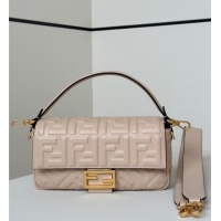 Big Discount Fendi Baguette Medium Nappa Leather Bag 0135M Nude Pink 2025