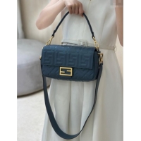 Buy Cheap Fendi Baguette Medium Nappa Leather Bag 0135M Denim Blue 2025
