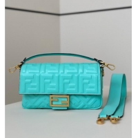Unique Grade Fendi Baguette Medium Nappa Leather Bag 0135M Bright Blue 2025