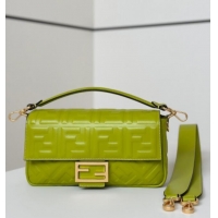Inexpensive Fendi Baguette Medium Nappa Leather Bag 0135M Acid Green 2025