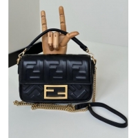 Trendy Design Fendi Baguette Mini Nappa Leather Bag 0135S Black 2025