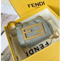 Big Discount Fendi Mamma Baguette Nano Miniature Bag Charm in Nappa Leather F7020 Light Grey 2025