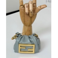 Big Discount Fendi Mamma Baguette Nano Miniature Bag Charm in Nappa Leather F7020 Light Grey 2025