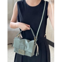 Super Quality Fendi Mamma Baguette Small Bag in Nappa Leather 8677S Light Grey 2025