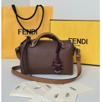 Shop Discount Fendi By The Way Selleria Mini Bag in Grianed Calfskin with Topstitches 8668S Dark Brown 2025