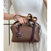 Shop Discount Fendi By The Way Selleria Mini Bag in Grianed Calfskin with Topstitches 8668S Dark Brown 2025