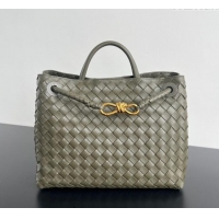 Grade Design Bottega Veneta Medium Andiamo Top Handle Bag in Intrecciato Leather 743572 Cypress Green 2025