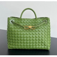 New Style Bottega Veneta Medium Andiamo Top Handle Bag in Intrecciato Leather 743572 Matcha Green 2025