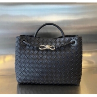 New Style Bottega Veneta Medium Andiamo Top Handle Bag in Intrecciato Leather 743572 Space/Silver 2025