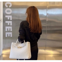 Promotional Bottega Veneta Medium Andiamo Top Handle Bag in Intrecciato Leather 743572 White/Gold 2025