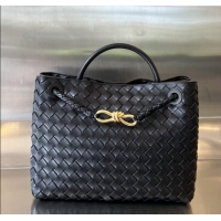 Good Product Bottega Veneta Medium Andiamo Top Handle Bag in Intrecciato Leather 743572 Black/Gold 2025