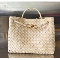 Trendy Design Bottega Veneta Medium Andiamo Top Handle Bag in Intrecciato Leather 743572 Oat Yellow 2025