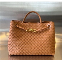 Best Luxury Bottega Veneta Medium Andiamo Top Handle Bag in Intrecciato Leather 743572 Light Brown 2025
