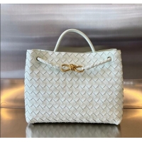 New Fashion Bottega Veneta Medium Andiamo Top Handle Bag in Intrecciato Leather 743572 Glacier Blue 2025