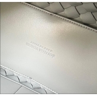 Famous Brand Bottega Veneta Medium Andiamo Top Handle Bag in Intrecciato Leather 743572 Agate Grey 2025