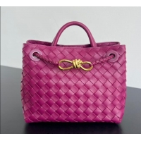 Famous Brand Bottega Veneta Small Andiamo Top Handle Bag in Intrecciato Leather 743568 Cinnabar Purple 2025
