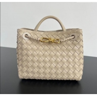 Super Quality Bottega Veneta Small Andiamo Top Handle Bag in Intrecciato Leather 743568 Dusty Beige 2025