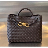 Luxury Cheap Bottega Veneta Small Andiamo Top Handle Bag in Intrecciato Leather 743568 Fondant Brown 2025