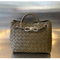Best Price Bottega Veneta Small Andiamo Top Handle Bag in Intrecciato Leather 743568 Soil 2025