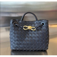 Top Design Bottega Veneta Small Andiamo Top Handle Bag in Intrecciato Leather 743568 Space/Gold 2025