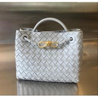 Good Quality Bottega Veneta Small Andiamo Top Handle Bag in Intrecciato Leather 743568 Agate Grey 2025