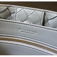 Good Quality Bottega Veneta Small Andiamo Top Handle Bag in Intrecciato Leather 743568 Agate Grey 2025
