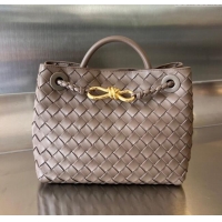 Discount Bottega Veneta Small Andiamo Top Handle Bag in Intrecciato Leather 743568 Taupe Grey 2025