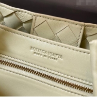 Most Popular Bottega Veneta Small Andiamo Top Handle Bag in Intrecciato Leather 743568 Ice Cream Yellow 2025