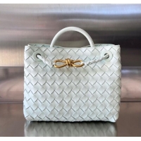 Discount Bottega Veneta Small Andiamo Top Handle Bag in Intrecciato Leather 743568 Ice Blue 2025