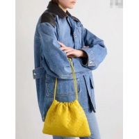 Pretty Style Bottega Veneta Medium Dustbag in Intrecciato Leather 796728 Sulfur Yellow 2025