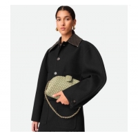 Shop Promotional Bottega Veneta Small Lauren 1980 Chain Bag in Padded Intrecciato Leather 804038 Travertine Green 2025