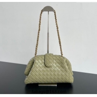 Super Quality Bottega Veneta Lauren 1980 Clutch bag With Chain in Intrecciato Leather 785807 Travertine Green 2025