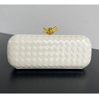 Well Crafted Bottega Veneta Knot Long Clutch in Intreccio Leather 0801 Milk White 2025