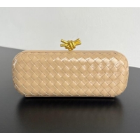 Best Quality Bottega Veneta Knot Long Clutch in Intreccio Leather 0801 Cream White 2025