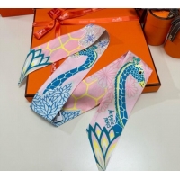 Inexpensive Hermes Giraffe Twilly Silk Bandeau Scarf 5x86cm 0724 Light Pink 2025