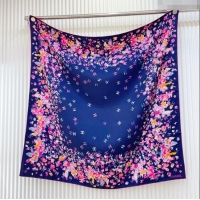 Trendy Design Chanel Flower Silk Square Scarf 90x90cm 0724 Blue 2025